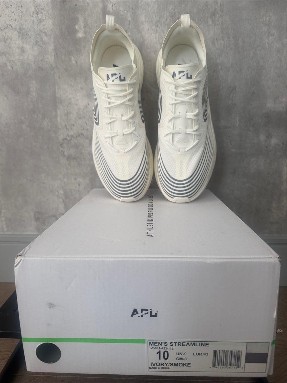 APL Men's Ivory and Smoke Streamline Athletic Sneakers